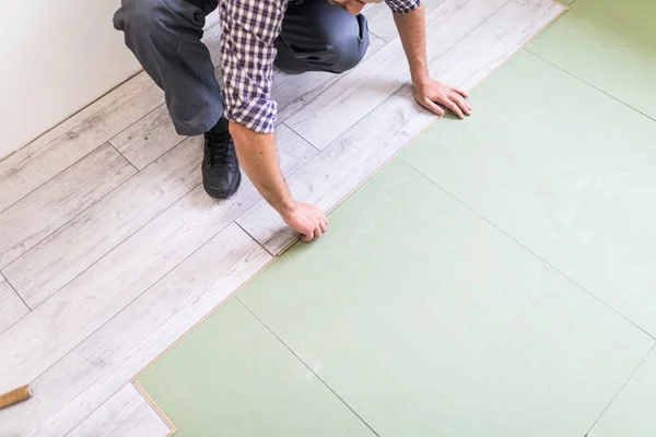 Modern living room showcasing laminate flooring