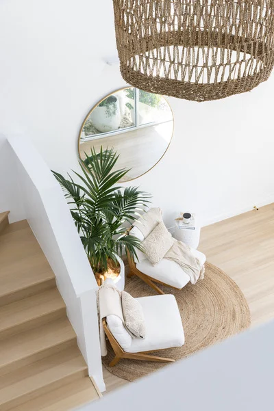 Modern North Shore living room with oak timber flooring